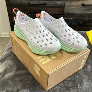 Kane White and Mint Slip-On Shoes